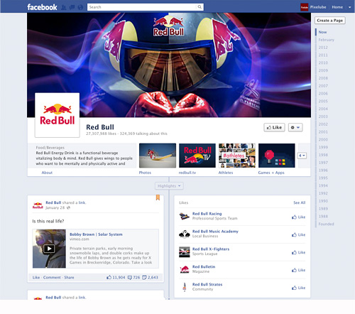 Facebook Timeline Business Page - Red Bull