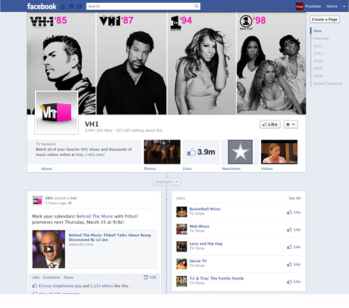 Facebook Timeline Business Page - VH1
